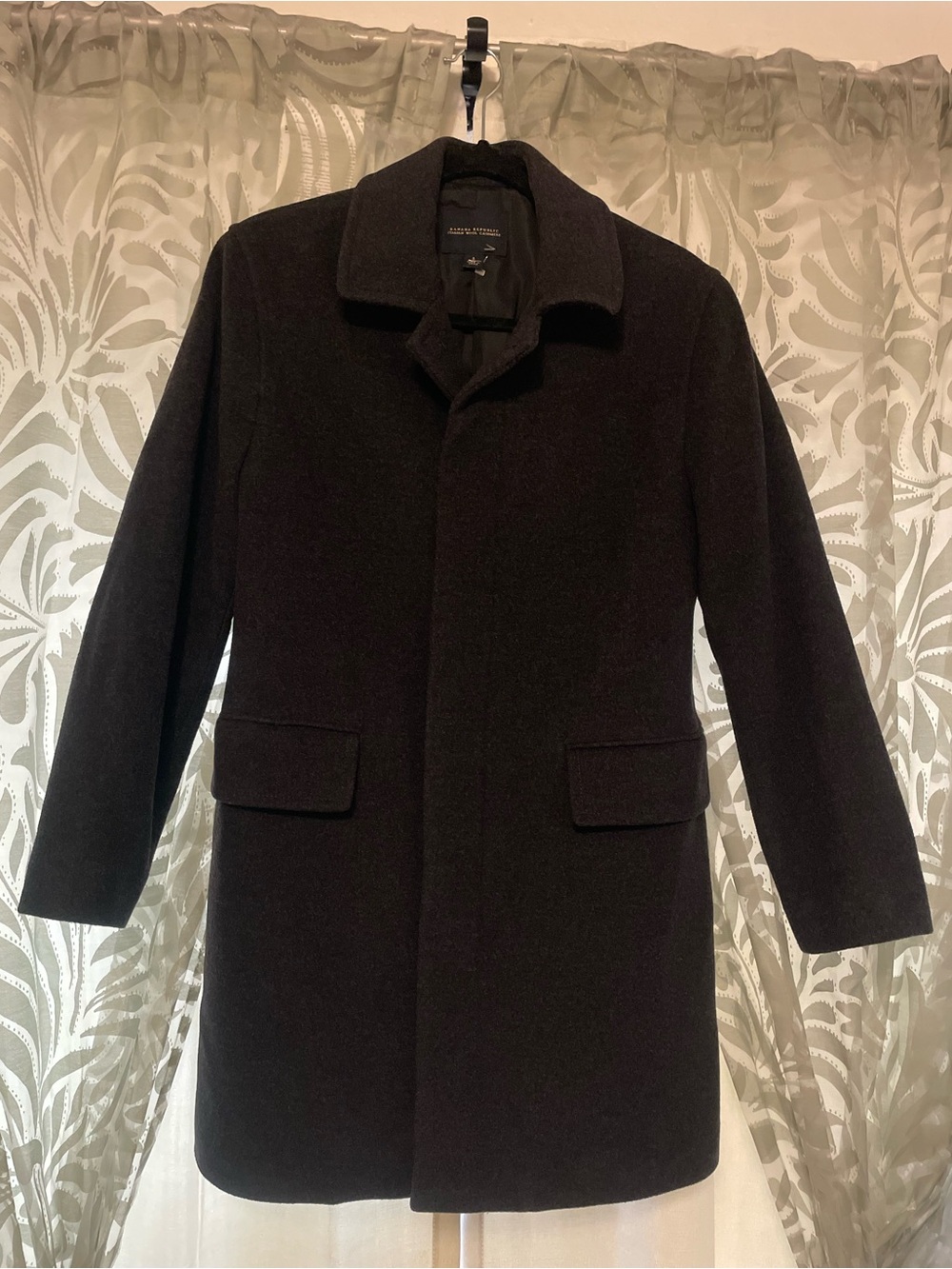 Banana Republic Charcoal Grey Italian Wool Cashmere Pea Coat